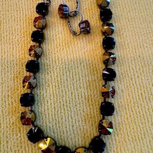 Handmade Crystal Necklace in Black and Gold